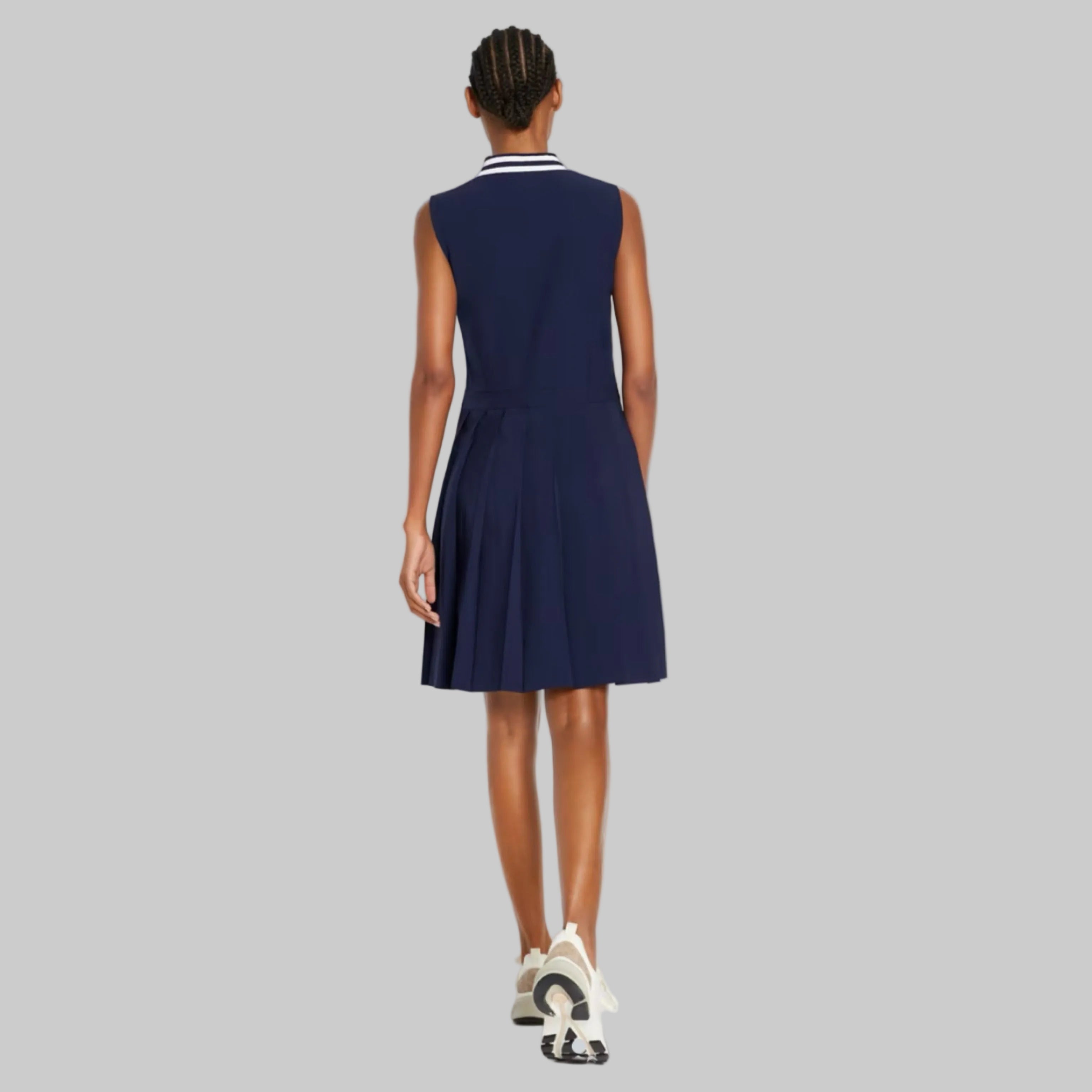Tory Burch navy Performance Pleated collar golf dress, size M