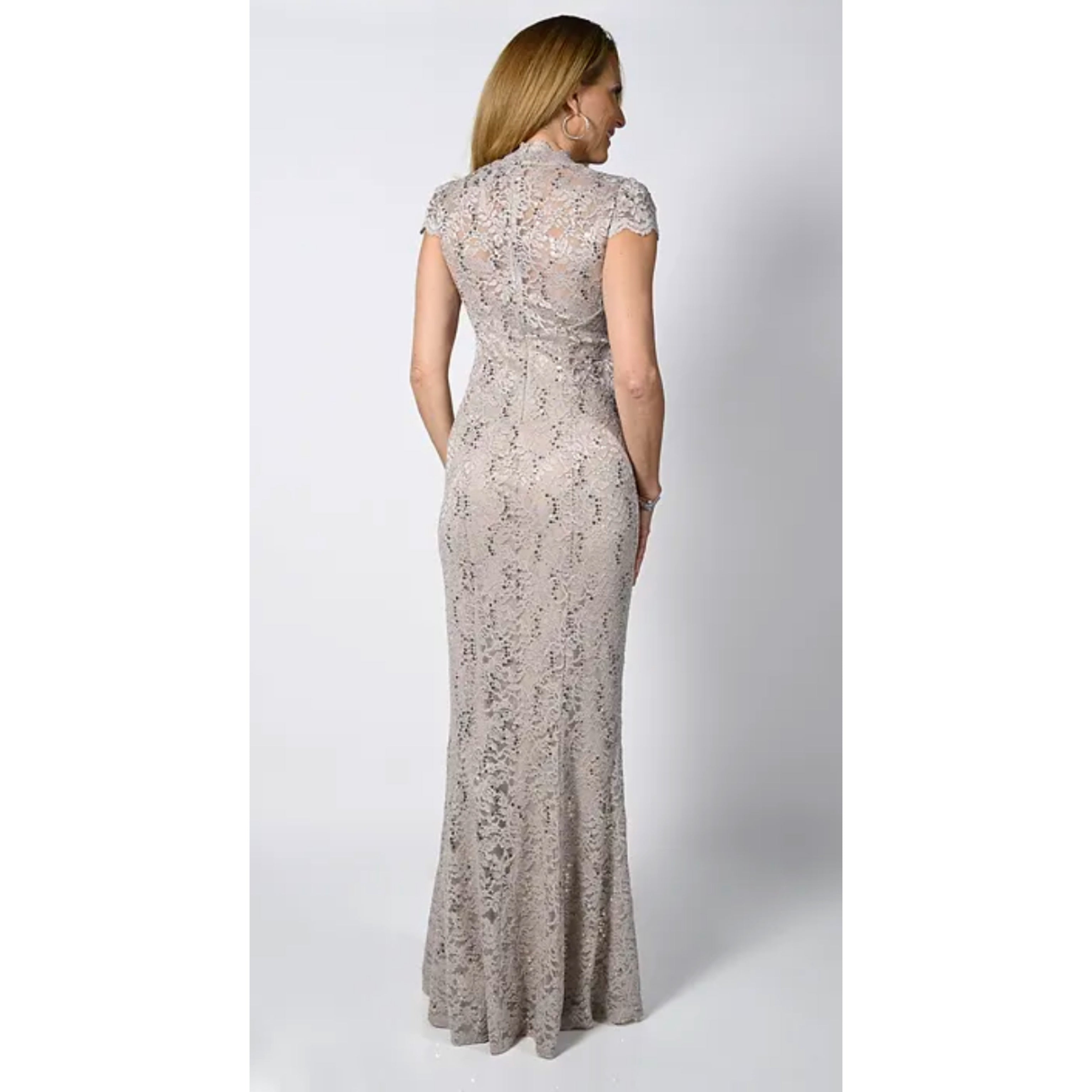Frank Lyman champagne lace dress, size 6, NEW WITH TAGS!