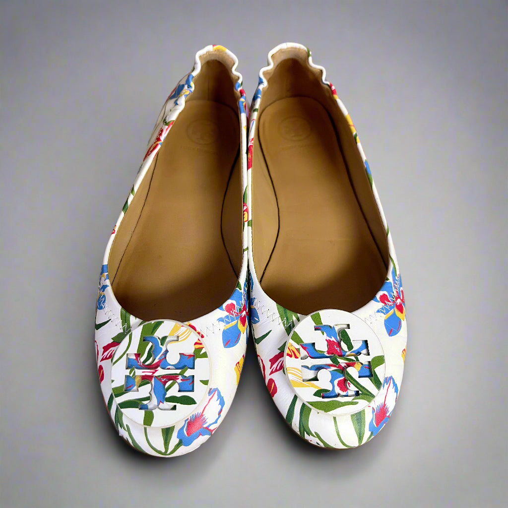 Tory Burch floral Mini ballet flat, size 7, LIKE NEW!