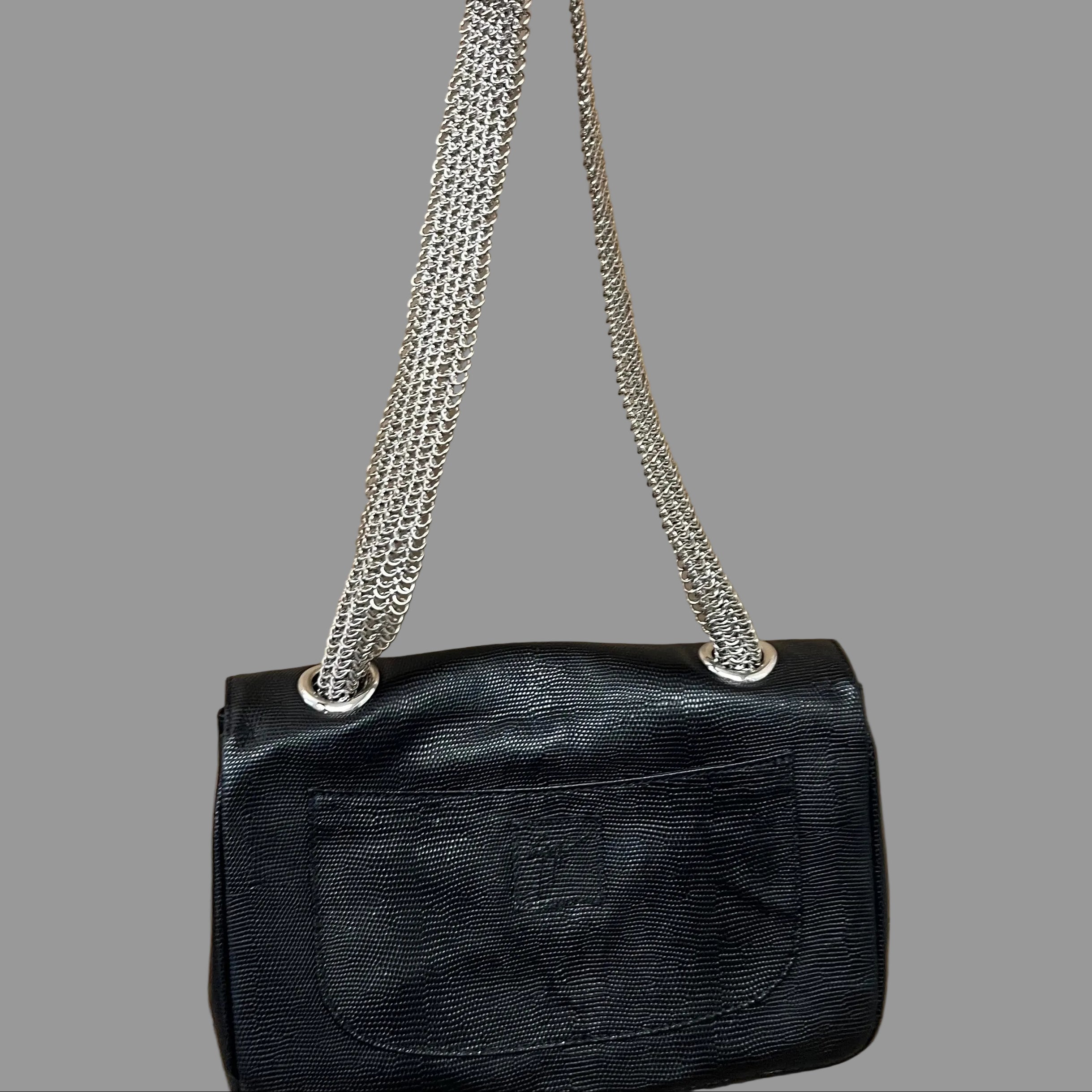 Giuseppe Zanotti black bag with chainmail