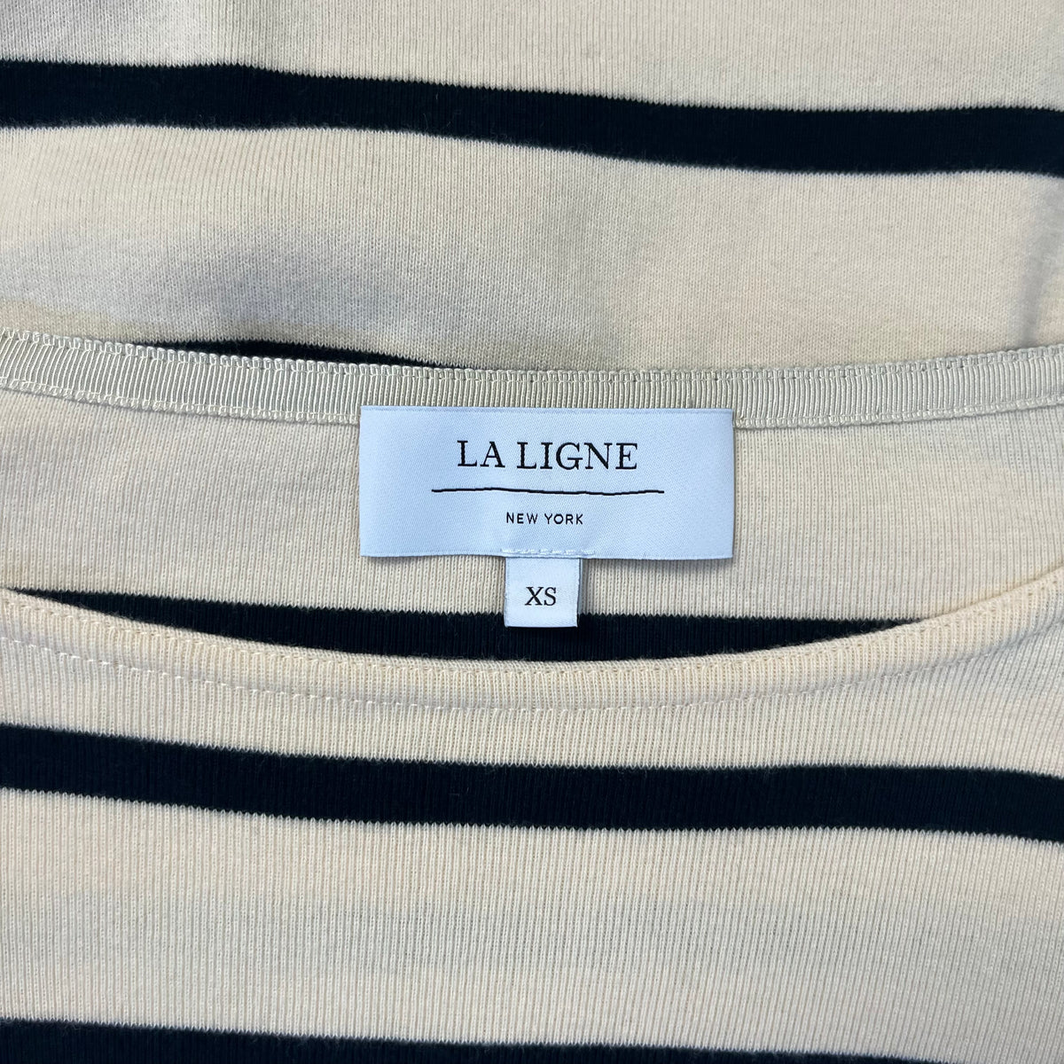 La Ligne cream and navy stripe Breton top, size XS