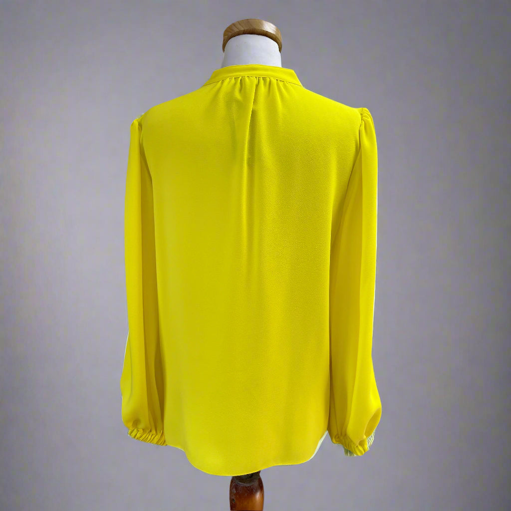 Trina Turk neon yellow blouse, size S, NEW WITH TAGS!