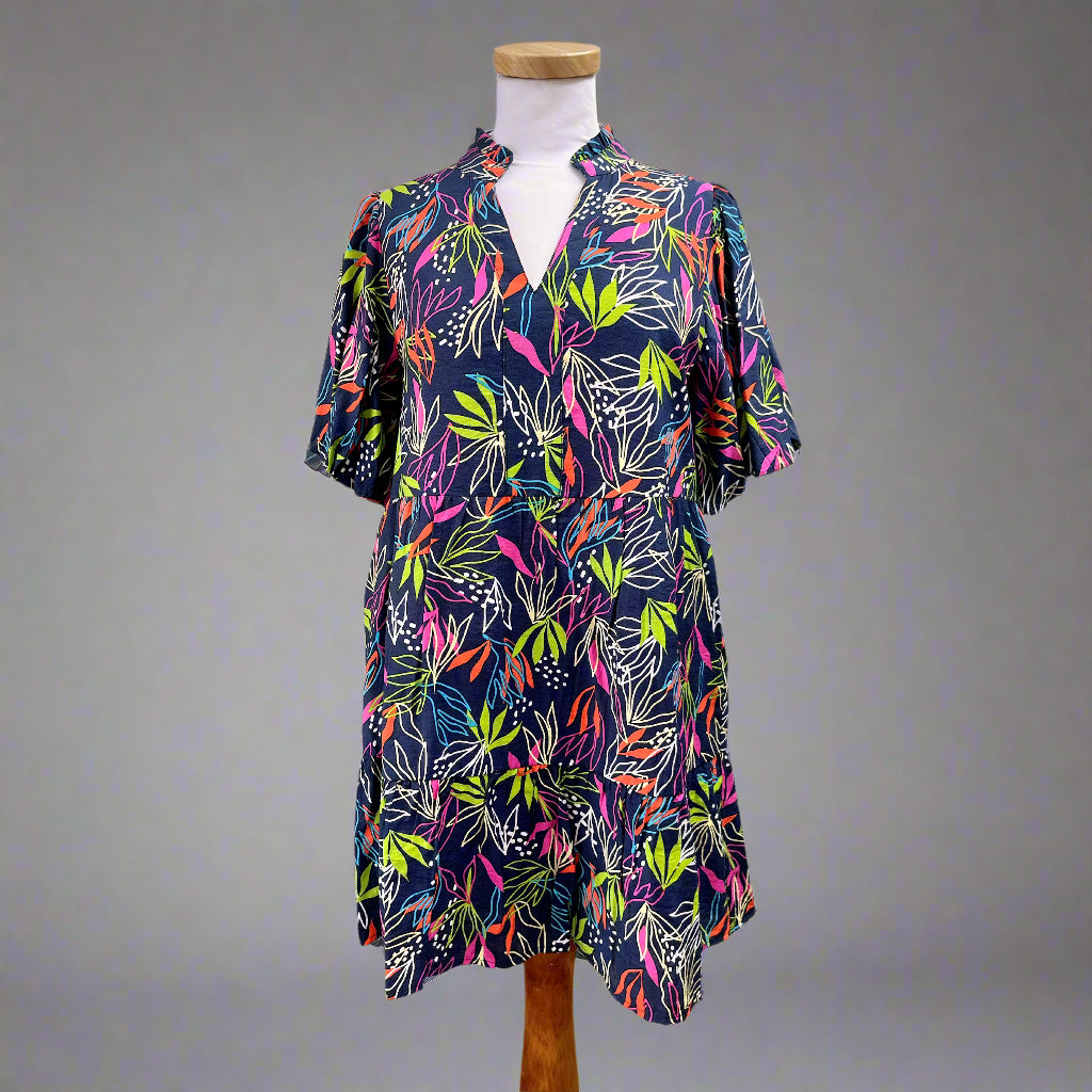THML navy floral dress, size S, NEW WITH TAGS!