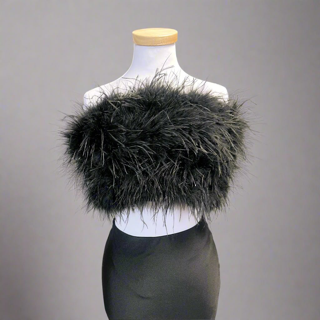 Alyce Paris black feather dress, size 2, NEW WITH TAGS!