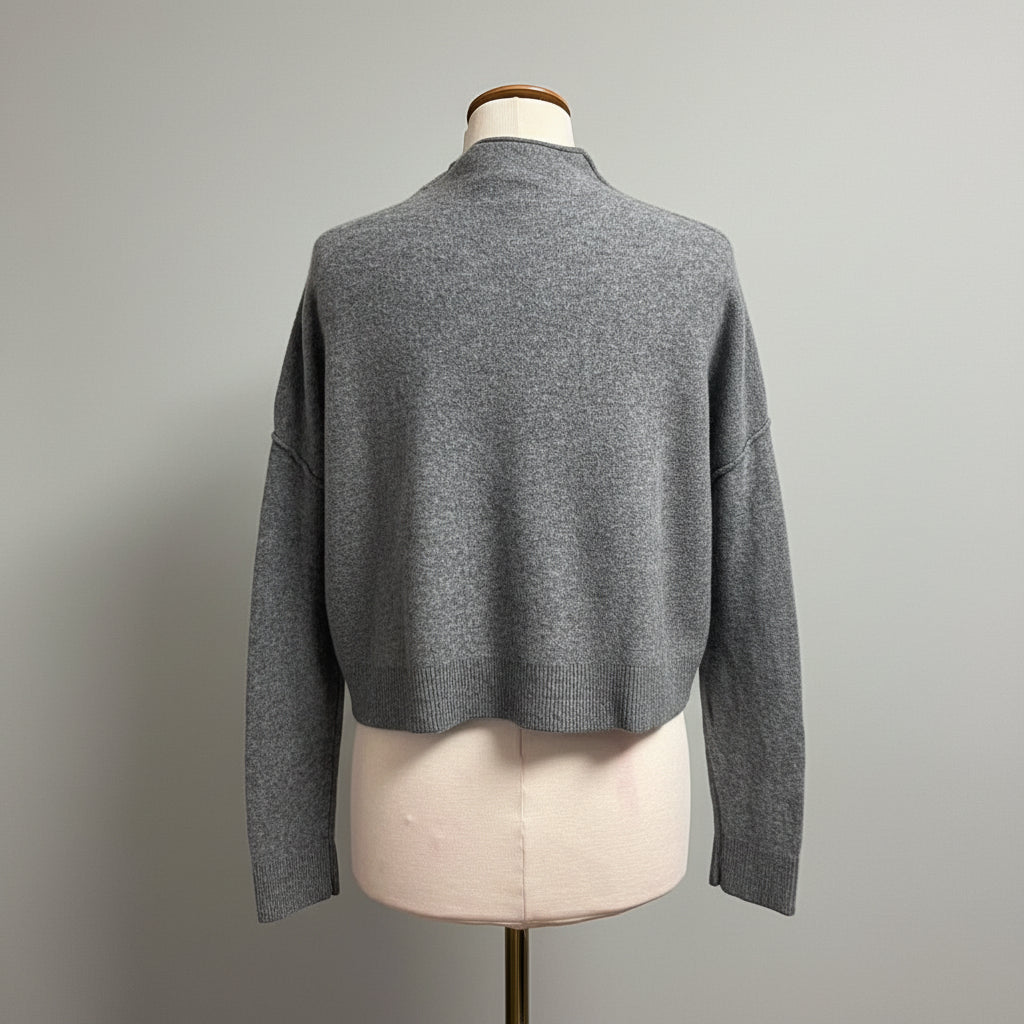 Pilcro gray cashmere cropped sweater, size XS