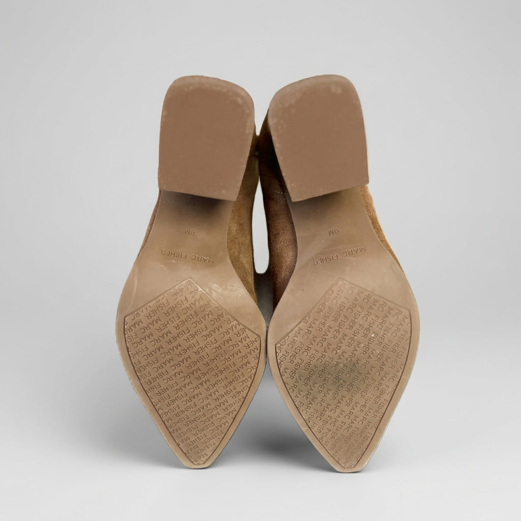 Marc Fisher brown suede Oshay boots, size 9