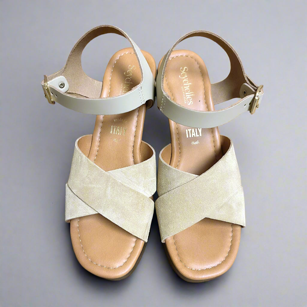 Seychelles tan Paloma platform sandals, size 7.5