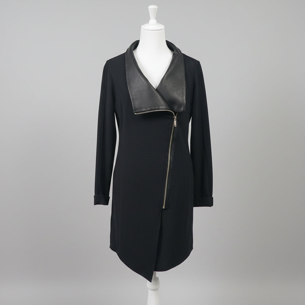 Et Cetera black long moto jacket, size 8, NEW WITH TAGS!