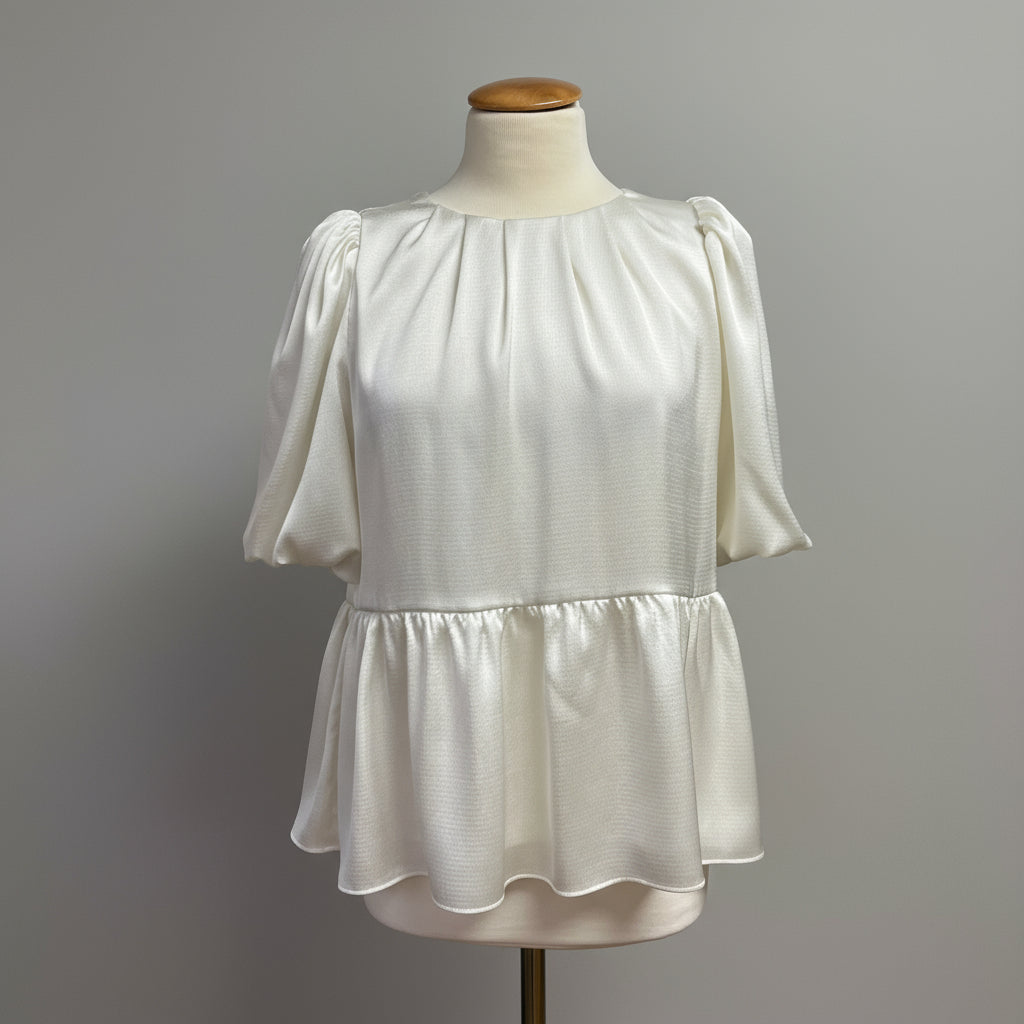 Lilly Pulitzer cream satin Blakelynn blouse, size 4