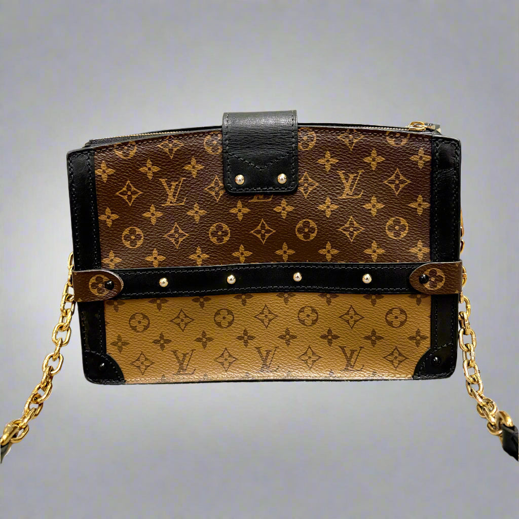 Louis Vuitton brown Trunk Clutch handbag