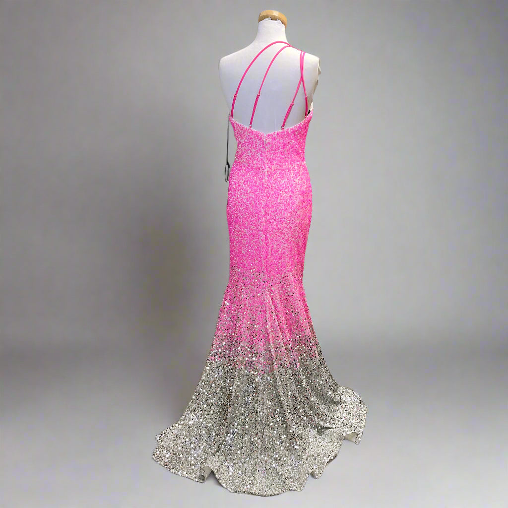 Alyce Paris neon pink sequin dress, size 6, NEW WITH TAGS!