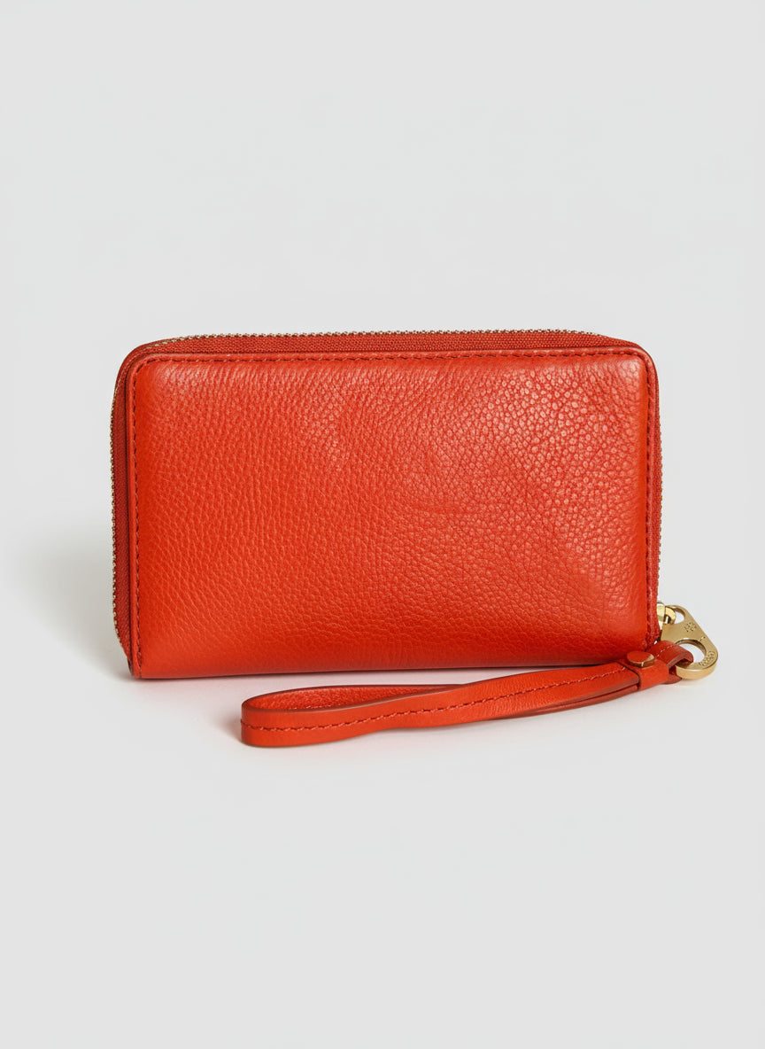Marc Jacobs orange leather zip wallet, BRAND NEW!