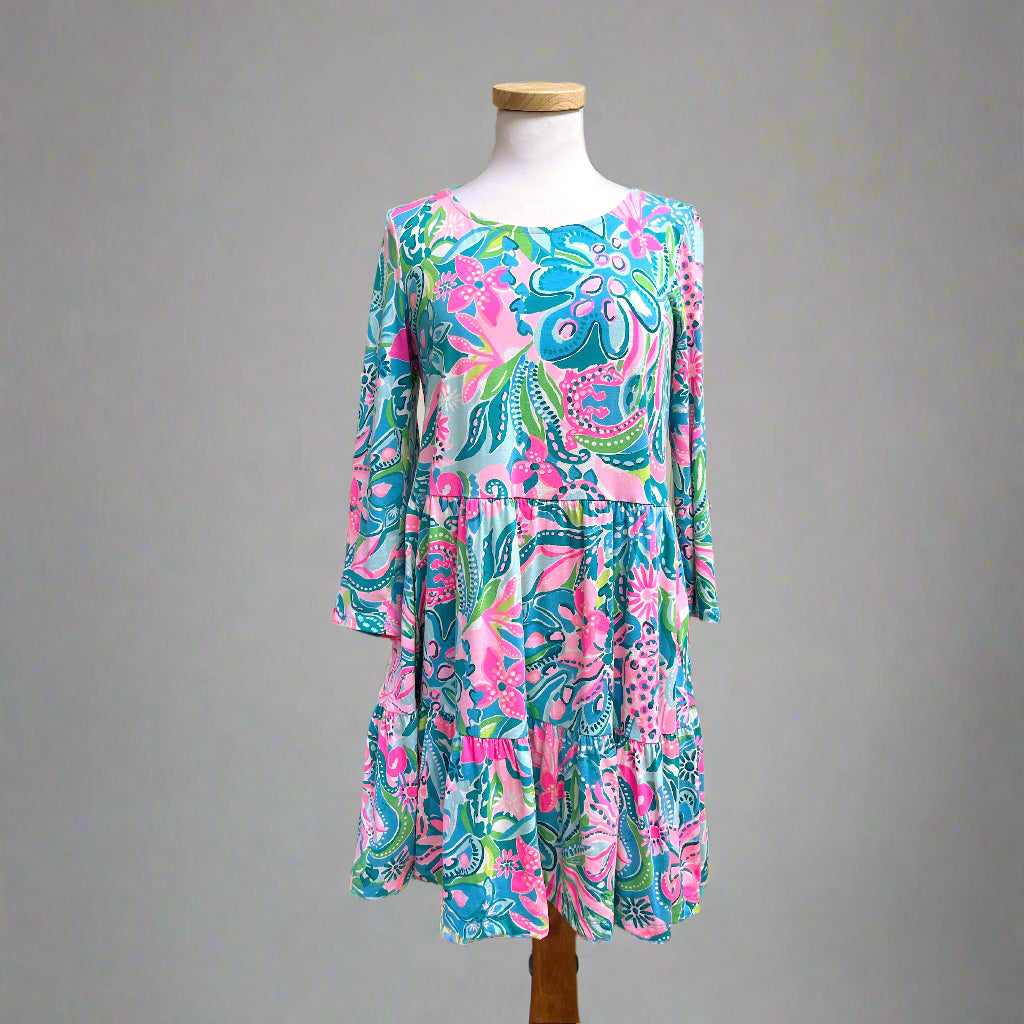 Lilly Pulitzer pink print Geanna Swing dress, size M