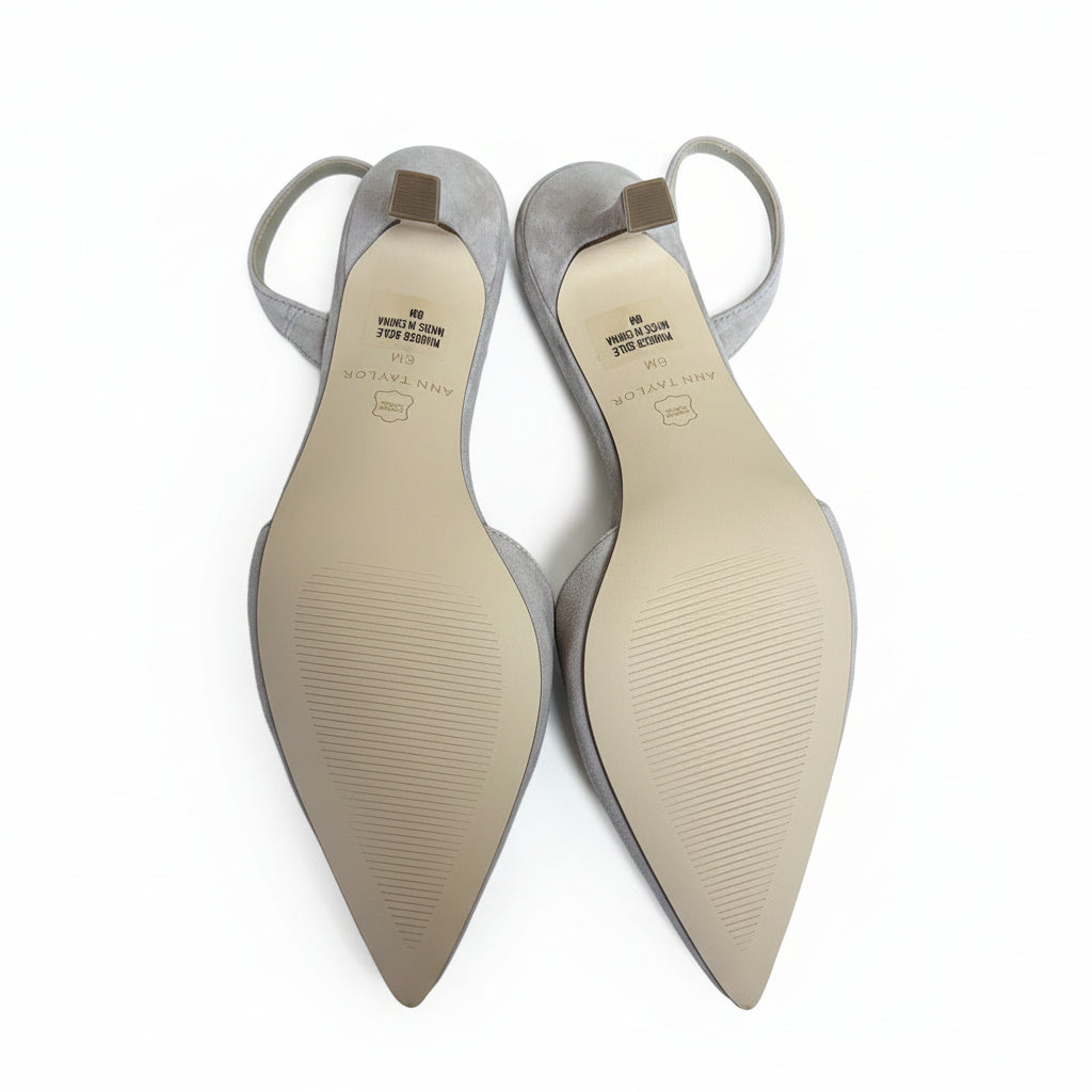 Ann Taylor tan suede Kerry slings, size 6, NEW IN BOX!