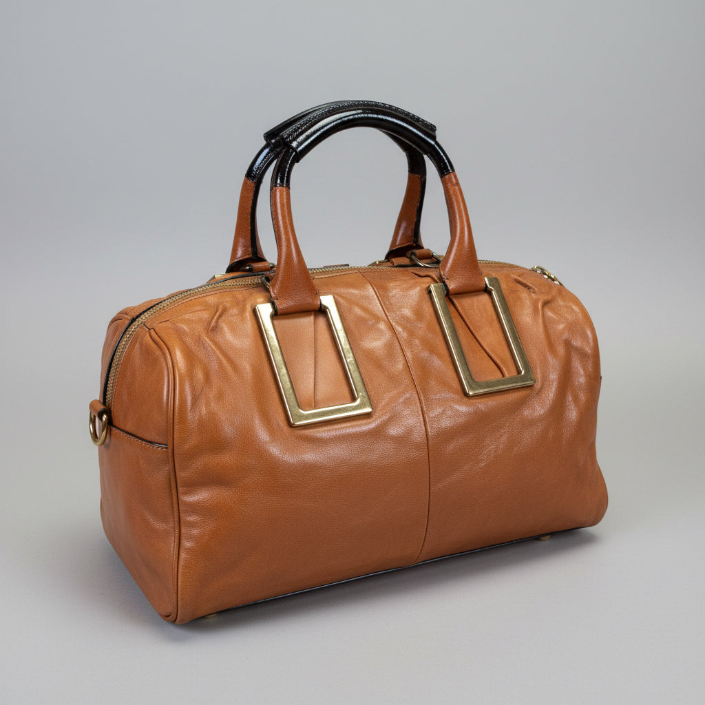 Chloe cognac and dark brown Ethel bag
