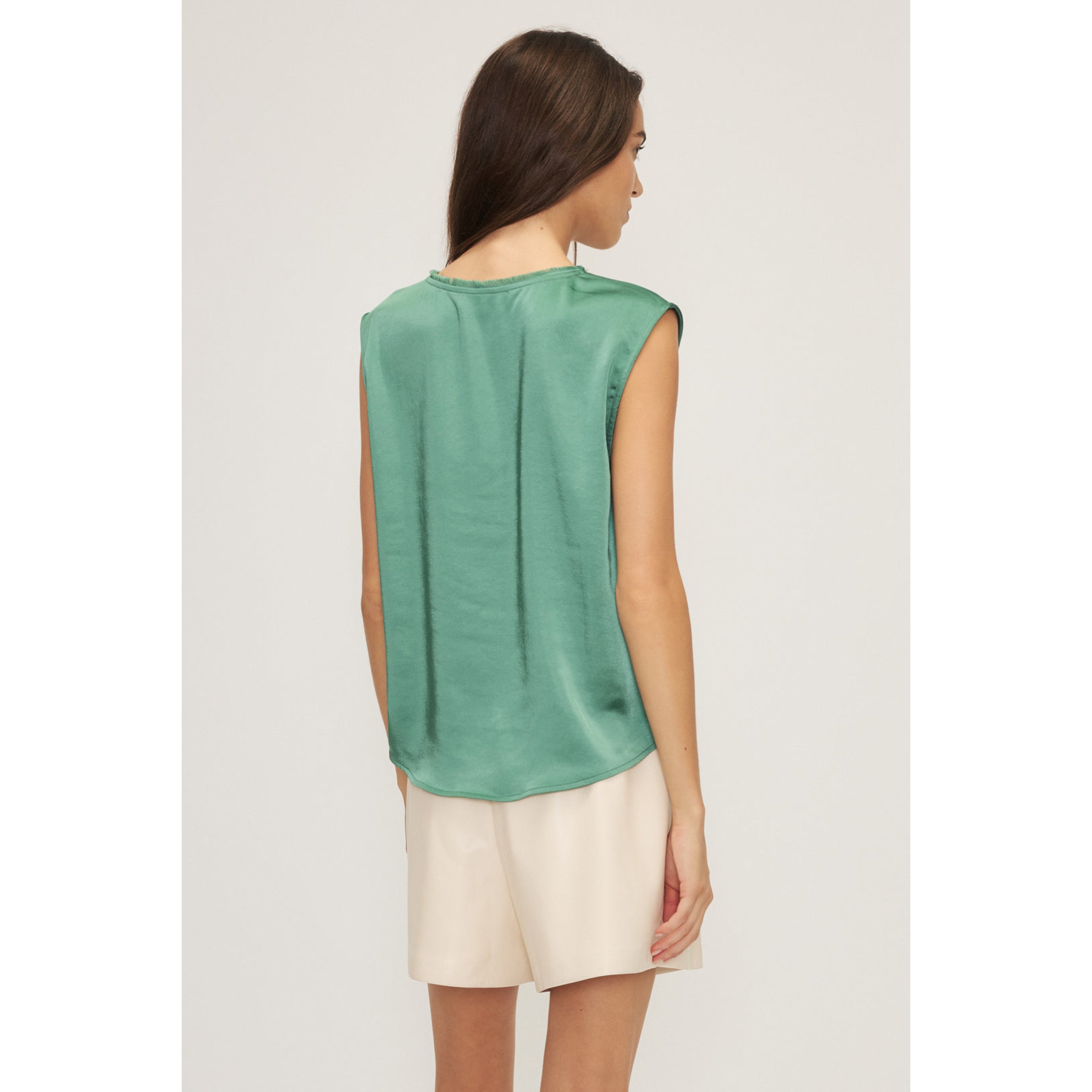 Melissa Nepton sage satin Lima blouse size S, NEW WITH TAGS!