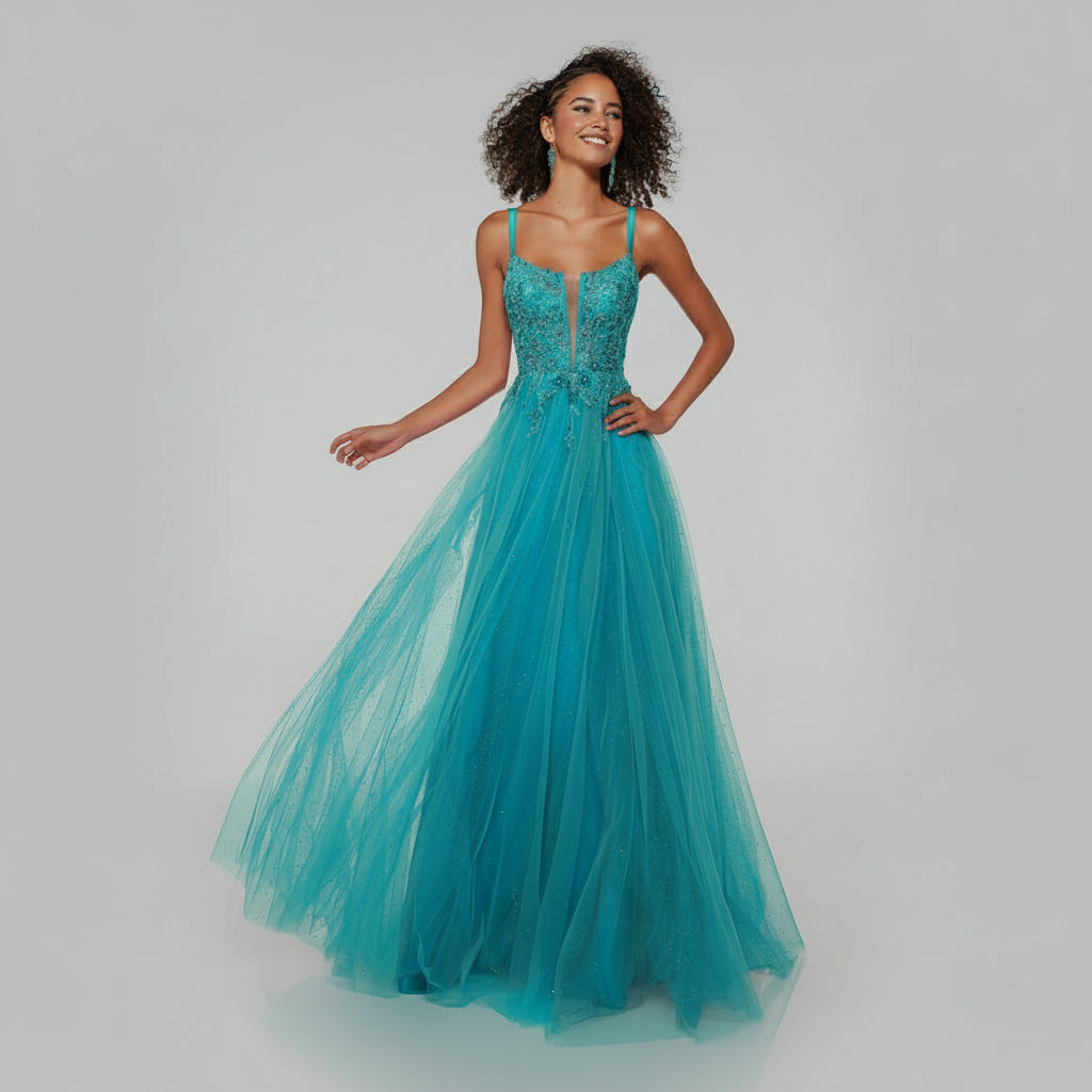 Alyce Paris cyan blue dress, size 16, NEW WITH TAGS!