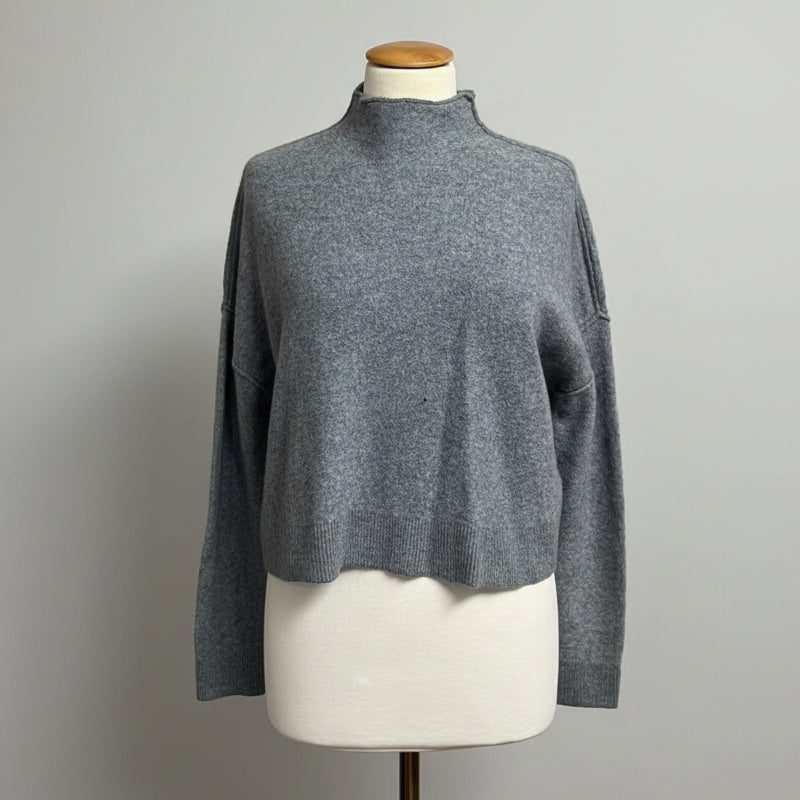 Pilcro gray cashmere cropped sweater, size XS