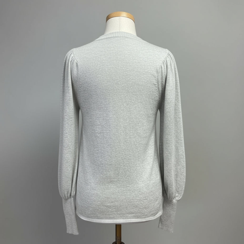 Apiece Apart gray puff sleeve sweater, size S
