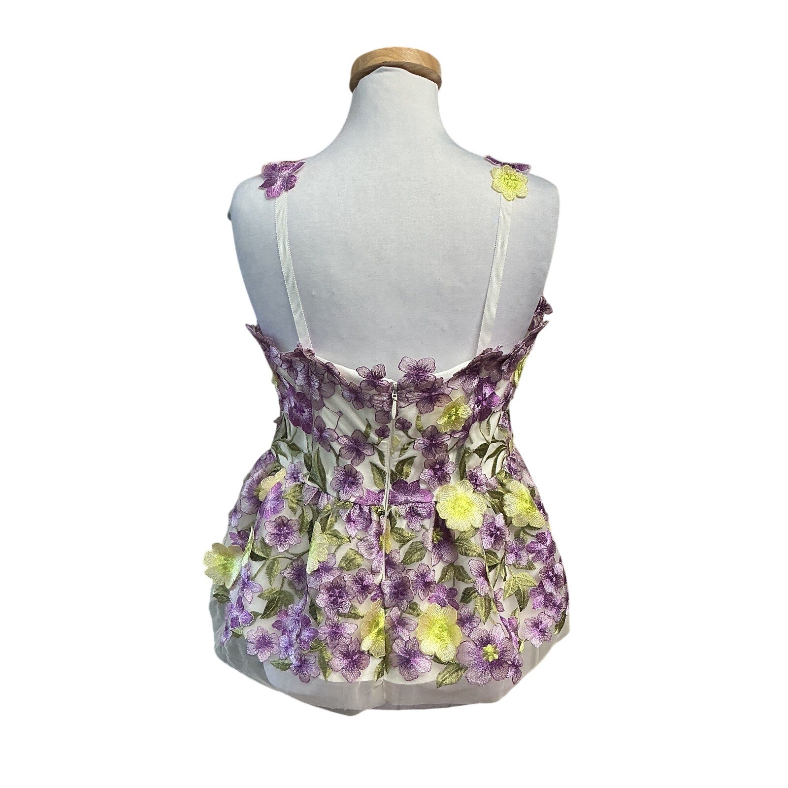 Muse by Marchesa lavender and lime floral appliqué blouse, size 10, NEW WITH TAGS!