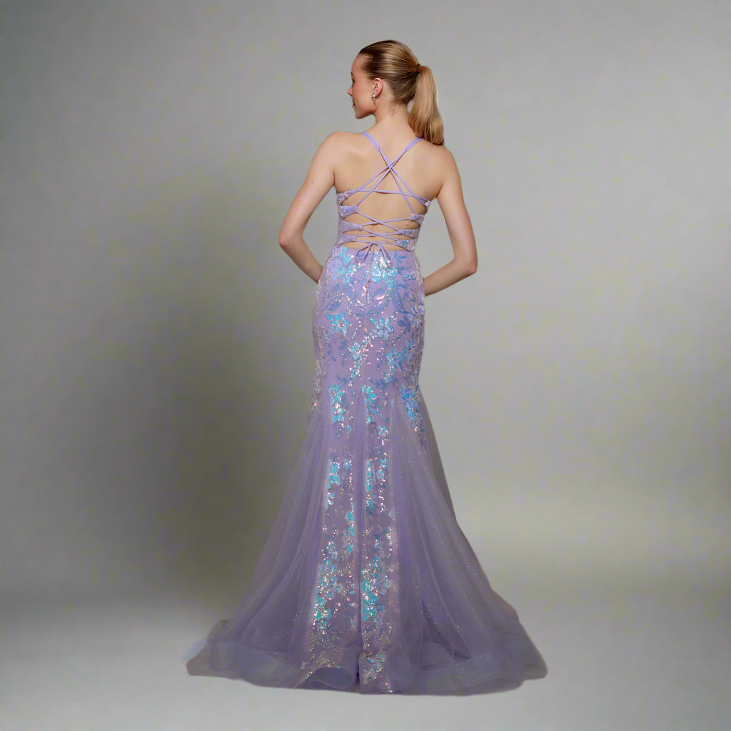 Alyce Paris lilac sequin dress, size 6, NEW WITH TAGS!
