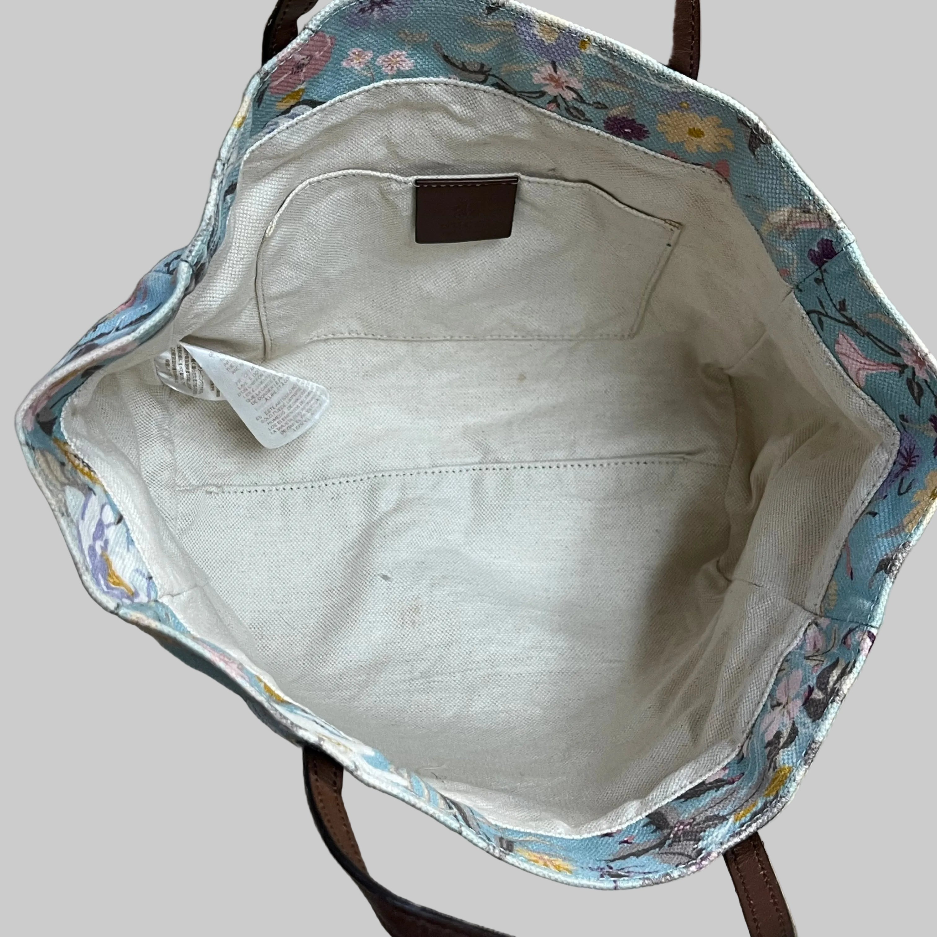 Gucci light blue floral tote