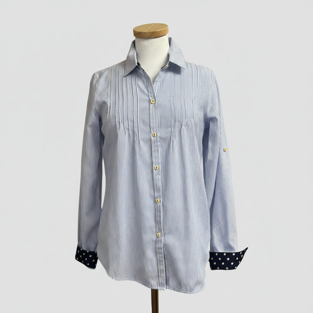 Trovata blue stripe and dot blouse, size S