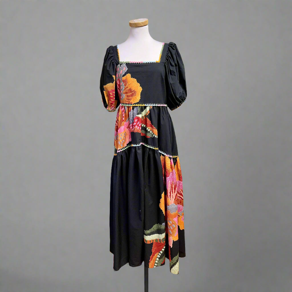 FARM Rio black floral Lucy dress, size M, NEW WITH TAGS!