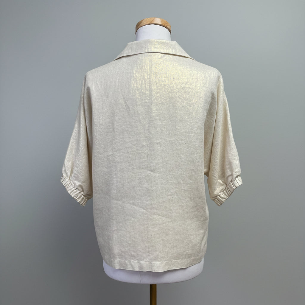 Emily McCarthy gold linen blouse, size XS