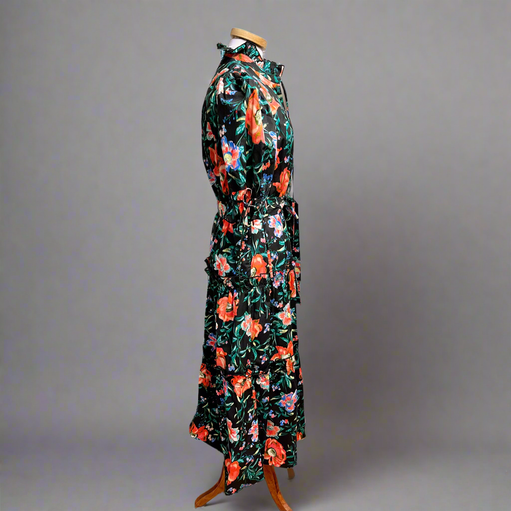 Hunter Bell black floral Holloway dress, size S