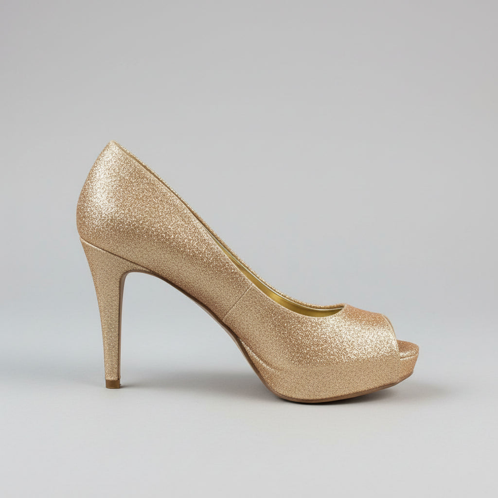 Nine West gold sparkle Camya shoes, size 6.5, NEW IN BOX!