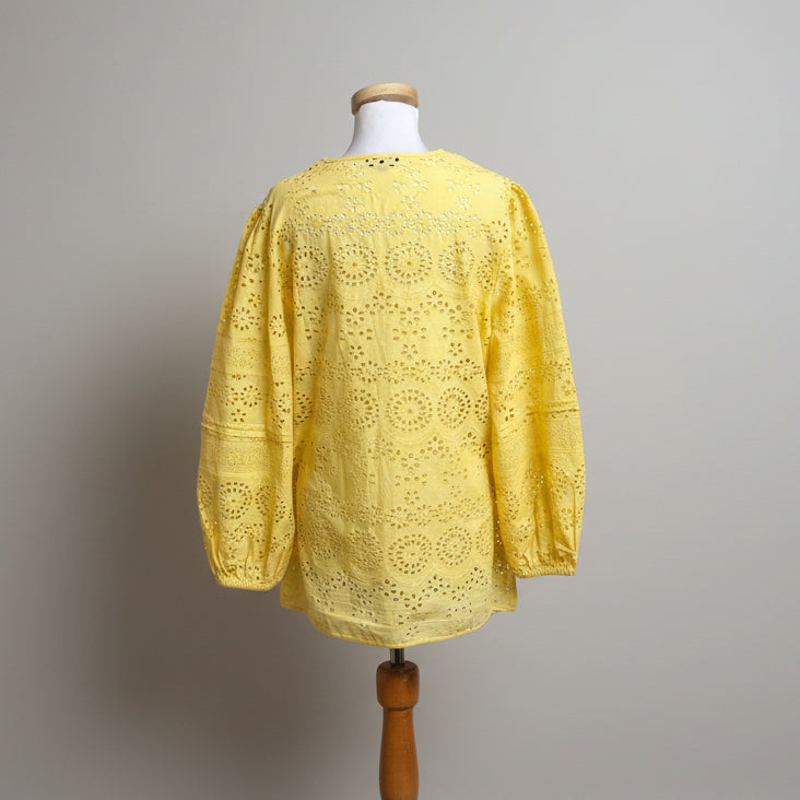 Tolani yellow eyelet blouse, size M