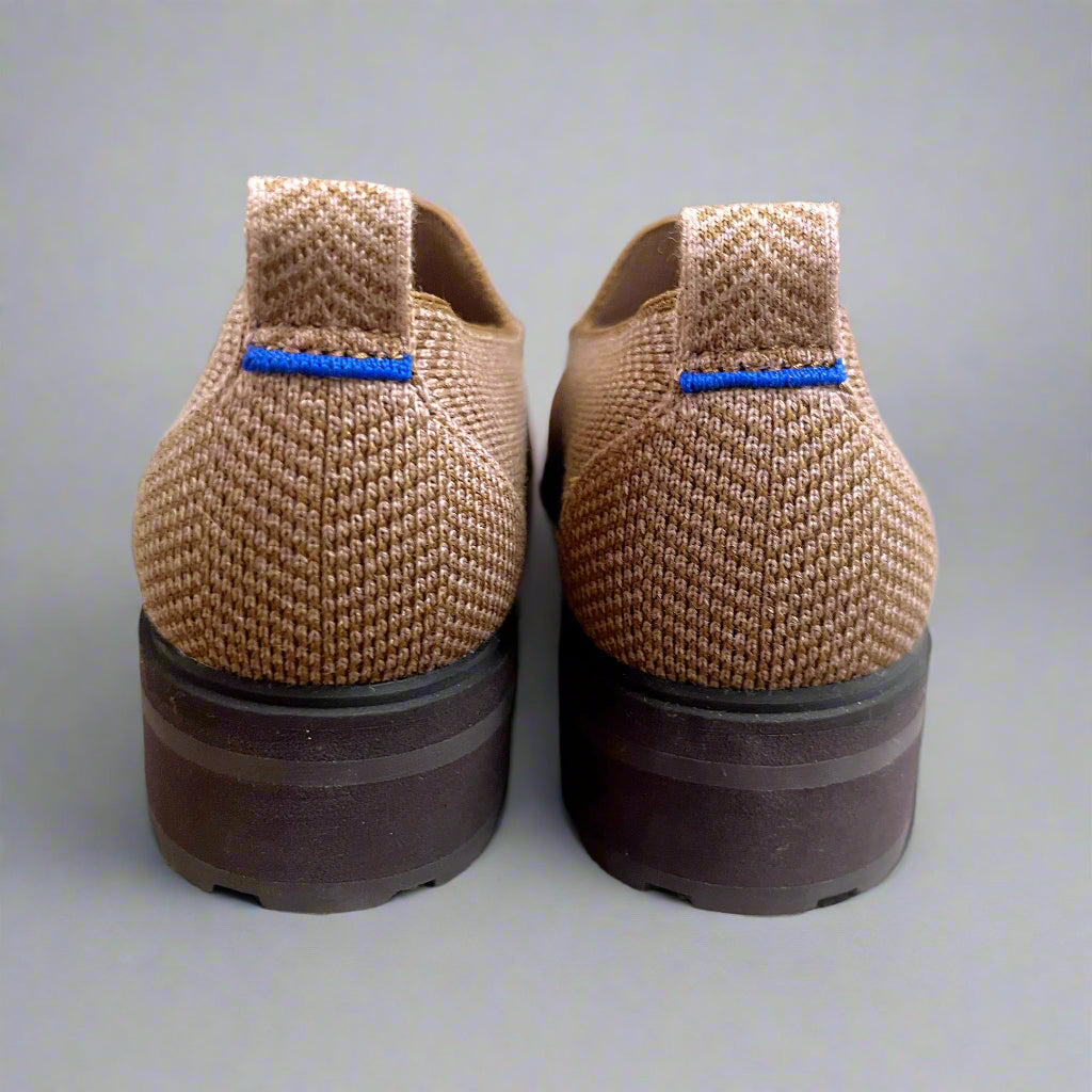 Rothy's camel herringbone The Lug loafers, size 7.5, BRAND NEW!
