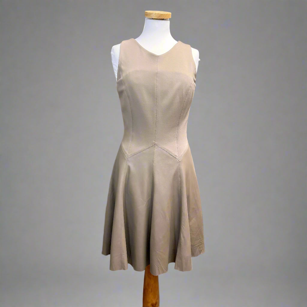 My Tribe taupe leather trim dress, size M, NEW WITH TAGS!