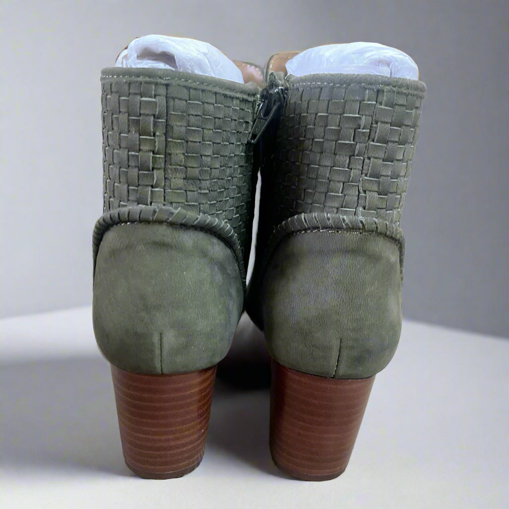 Jack Rogers olive suede Deborah boots, size 8, NEW IN BOX!