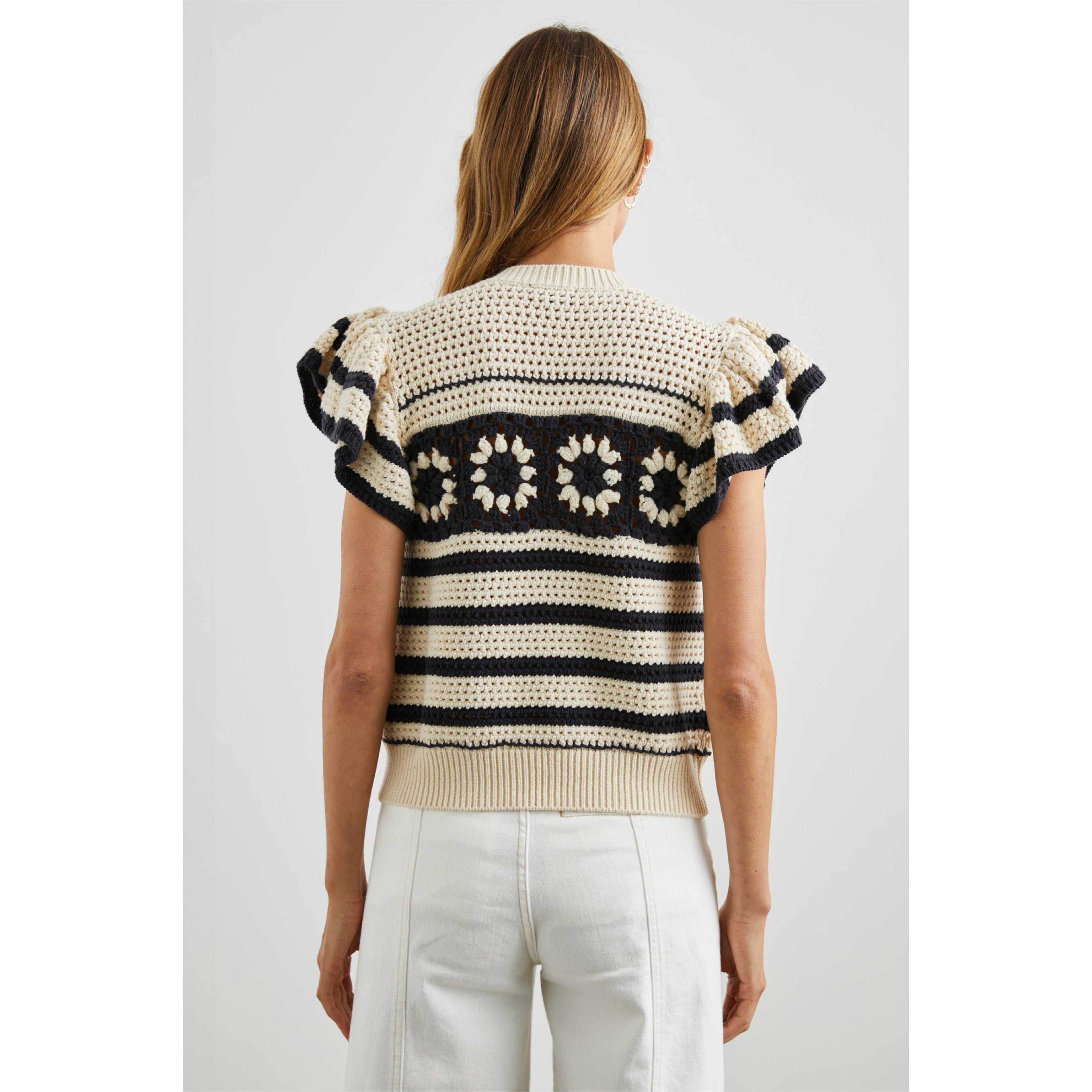 Rails cream and navy Penelope sweater, size L