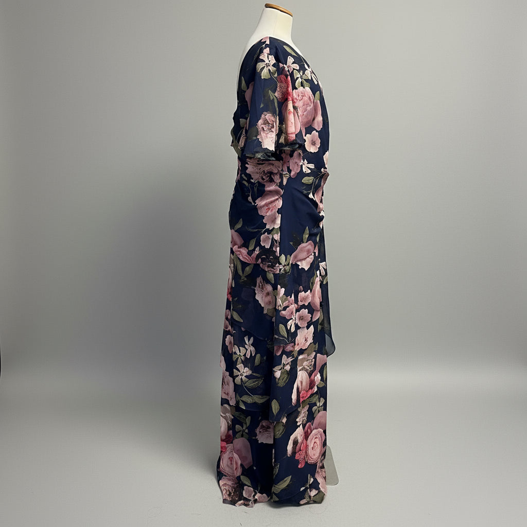 Xscape navy floral dress, size 16