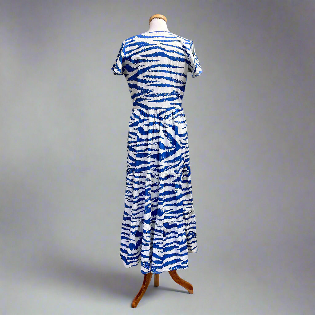Oliphant blue & white Singita maxi dress, size S