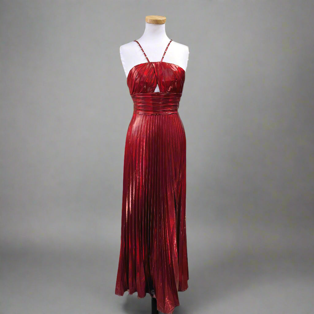Brick red metallic dress, size 2