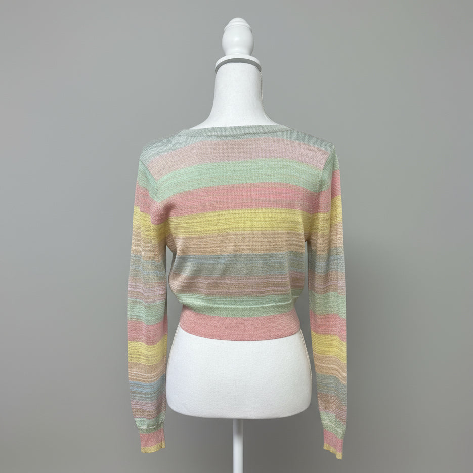 LoveshackFancy pastel stripe Asteria cardigan, Size XS