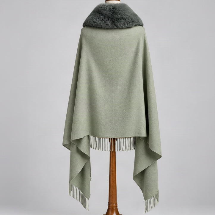 La Fiorentina sage sparkle and faux fur wrap, BRAND NEW WITH TAGS!