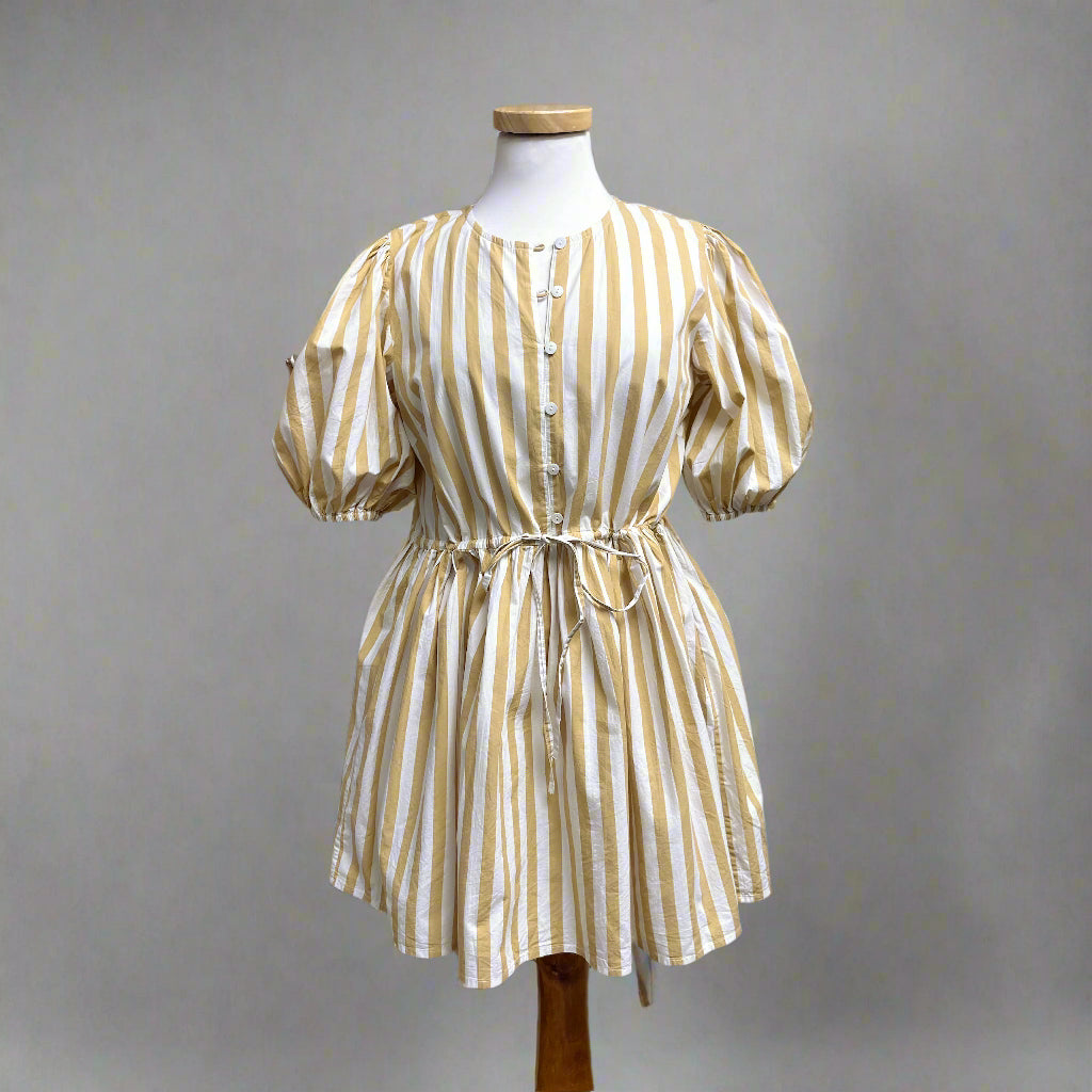 Livro tan and white stripe London dress, size S