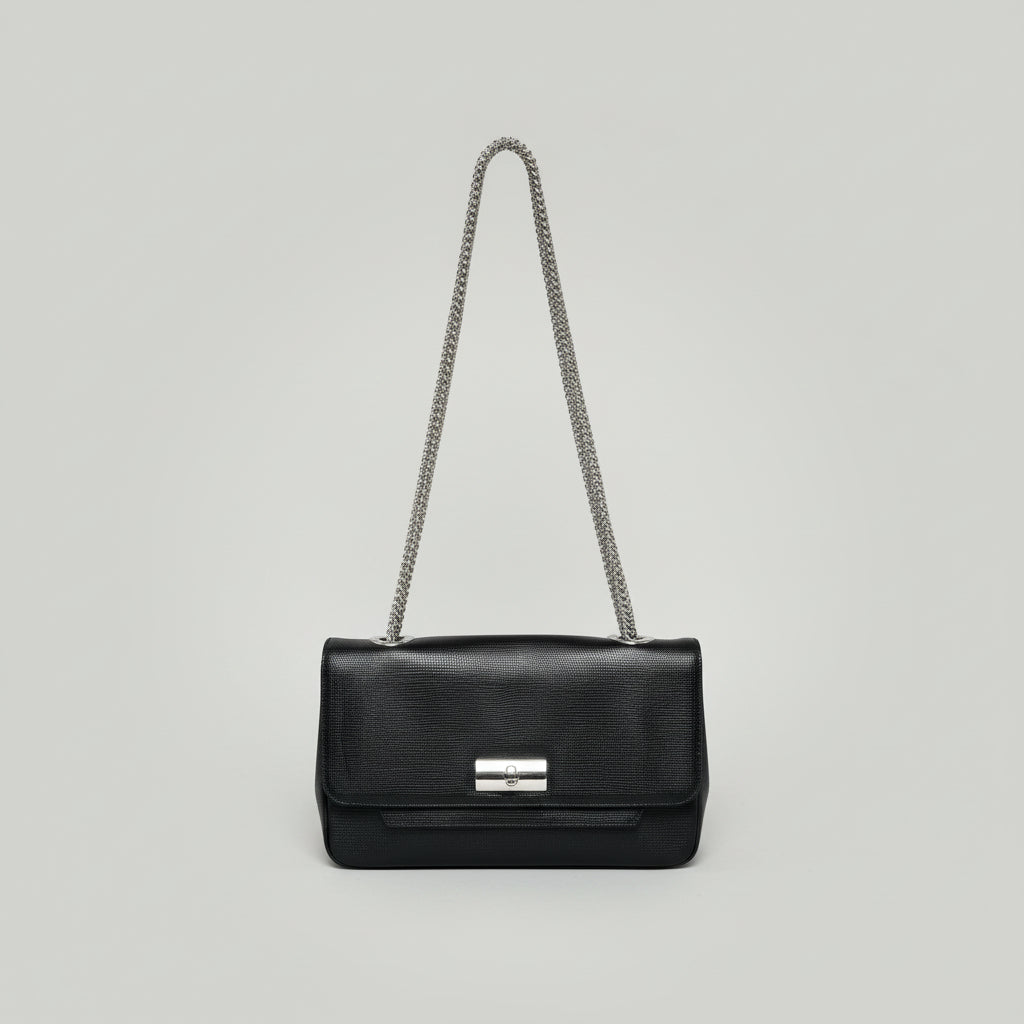 Giuseppe Zanotti black bag with chainmail