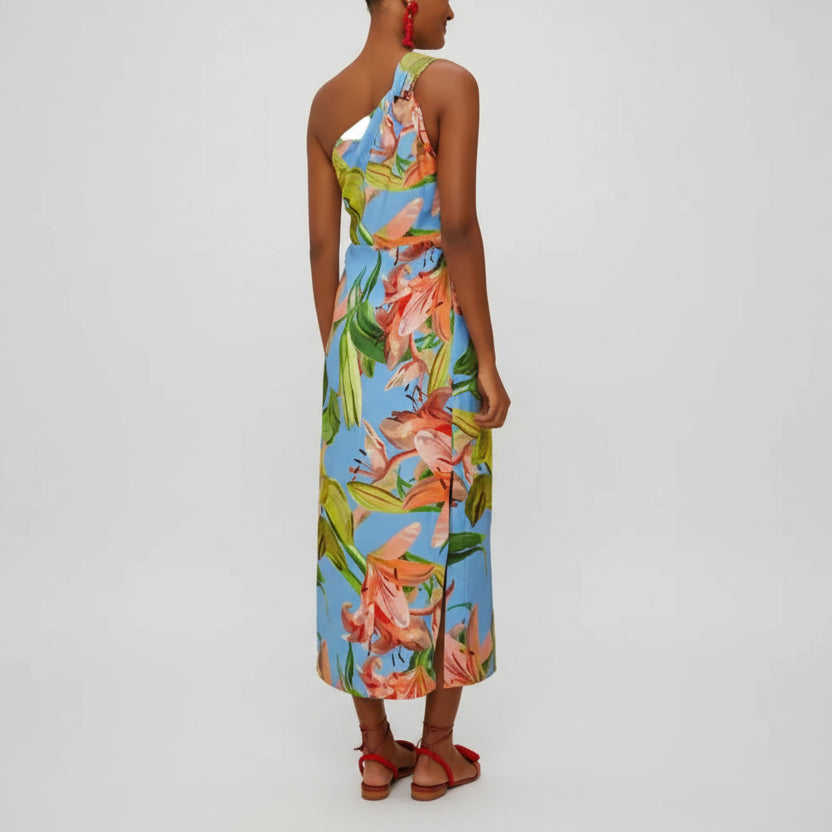 FARM Rio turquoise Blue Lily Bloom dress, size M