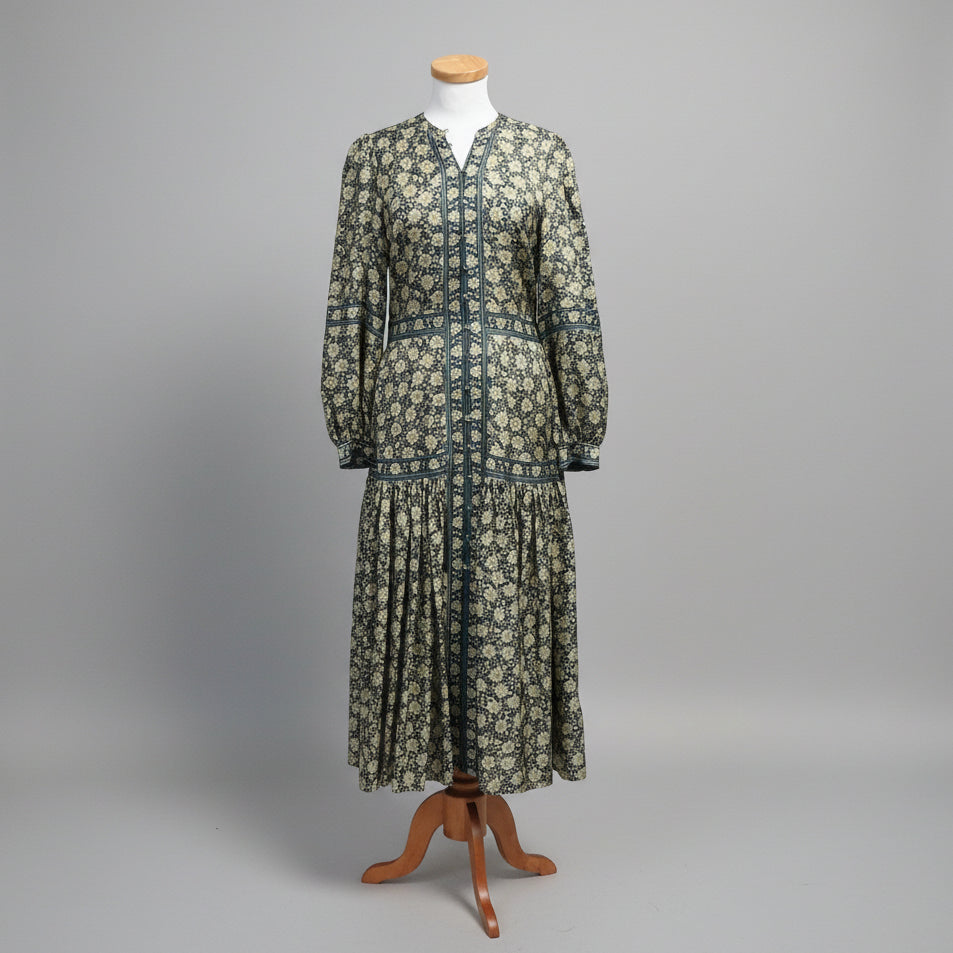 Joie gray and sage green floral silk Seesila dress, size 6, NEW WITH TAGS!