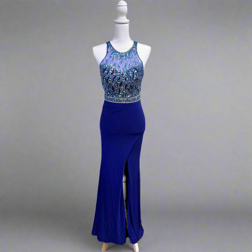 Blush Prom cobalt blue dress, size 2
