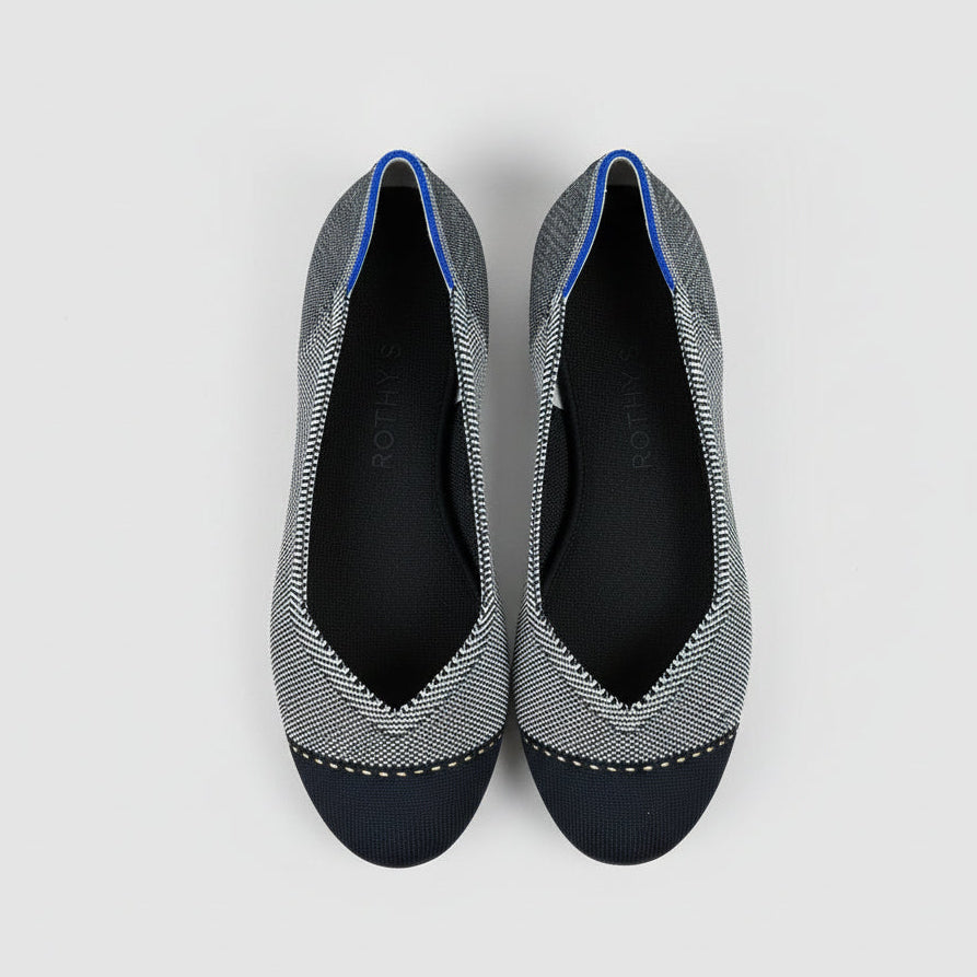 Rothys black and white flats, size 7, BRAND NEW IN BOX!