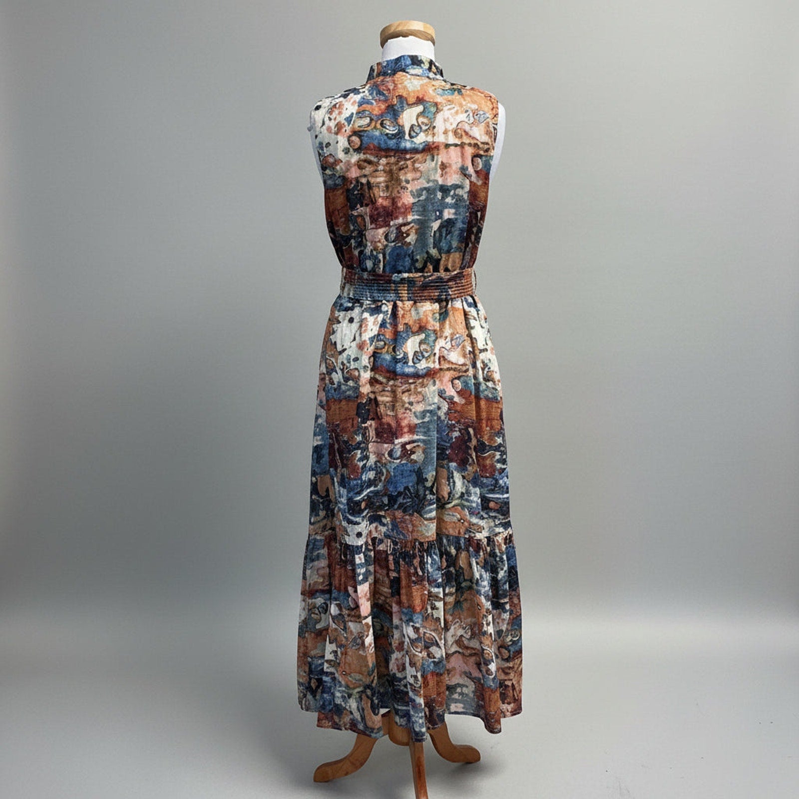 Cleobella blue & rust Izora dress, size L, BRAND NEW WITH TAGS!