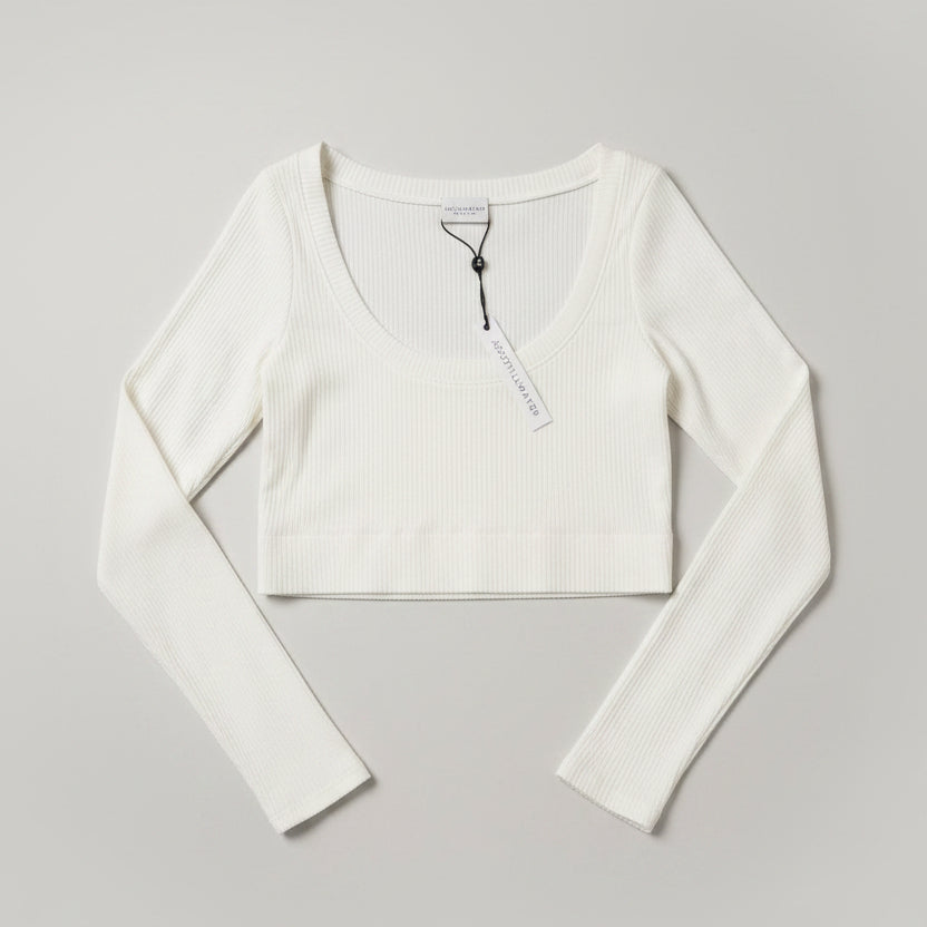 Stillwater white wide rib Ventanas top, size M, NEW WITH TAGS!