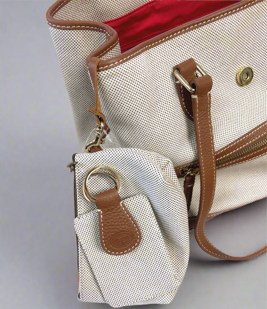 Dooney & Bourke cream and chestnut bag, NEW WITH TAGS!